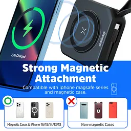 УМБ Energizer Magnetic Wireless 10000mAh 20W PD,AC зарядка,QI-15W, built-in USB-C,USB-А,USB-C In/Out - мініатюра 9