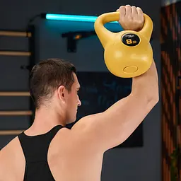 Гиря вінілова 8кг Trex Sport TX-008CKB жовта - мініатюра 14