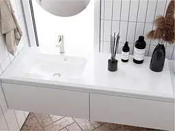 Умивальник Miraggio DELLA 1200 L (0000911) Miramarble, Глянцевий, Накладний/Врізний/Над пральною машиною, Білий - мініатюра 5