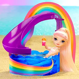 Ігровий набір з лялькою Rainbow High Littles Веселкове свято в басейні з аксесуарами (522249) - мініатюра 3