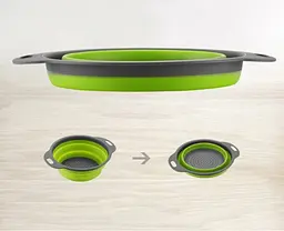 Друшляк силіконовий складаний великий + маленький Collapsible filter baskets - мініатюра 5