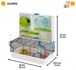 Клітка для гризунів Ferplast Cage Olimpia з тунелями та ігровою зоною 46x29.5x54 см 57922599 - мініатюра 2