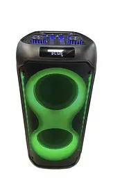 Колонка акумуляторна портативна 2x8" PartyBox 80Вт з радіомікрофоном караоке акустична система LED RGB підсвічування USB/BT/FM/TWS UKC E-881