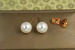 Сережки гвоздики Xuping Jewelry перли 9 мм золотисті