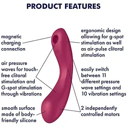 Вакуумний стимулятор Satisfyer Curvy Trinity 1 Red - мініатюра 4