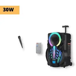 Портативна колонка XPRO GZ-W1312 валіза 30Вт USB SD FM радіо Bluetooth 1 мікрофон ДУ (MER-15680) - мініатюра 2