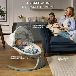 Крісло-гойдалка Kinderkraft Lumi 2 Dark Grey (KBLUMI02DGR0000) - мініатюра 13