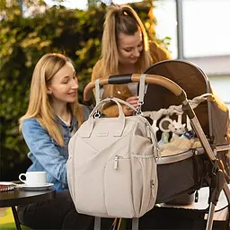 Рюкзак для мами Babyono Modern Style бежевий з матрасиком для пеленання 40x27x19 см (1649/02) - мініатюра 10
