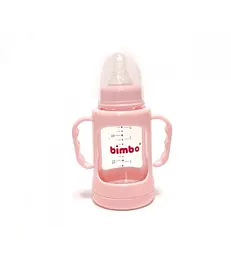 Пляшечка скляна 99396 Bimbo, 120мл, 1шт у коробці (6900067438416) Рожевий