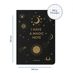 Блокнот у клітинку «I HAVE A MAGIC NOTE» чорний - мініатюра 2