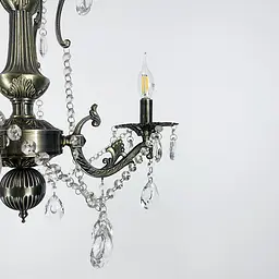 Підвісна кришталева люстра Crystal Life у бронзовому корпусі на 3 лампи Line.F 11549/3 - мініатюра 4