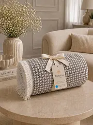 Плед-покривало Apricit Бавовна коричневий 160х220 см TC303376383 - мініатюра 2