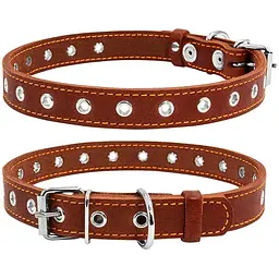 Нашийник для собак Collar, шкіряний, безрозмірний, 50х2 см, коричневий - мініатюра 4