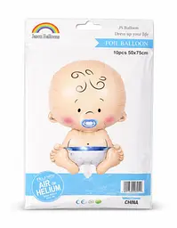 Фольгована кулька JS Balloon фігура "Baby Boy" 10 шт наповнення повітрям або гелієм для тематичних вечірок Бежевий - мініатюра 2