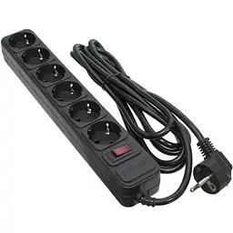 Мережевий фільтр живлення Patron 3.0 m3*1mm2 (SP-1063) 6 розеток BLACK (EXT-PN-SP-1063) - мініатюра 1