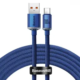 Кабель Baseus Crystal Shine Series Fast Charging Type-C 100W (2m) blue (CAJY000503)