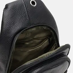 Чоловічий рюкзак через плече Borsa Leather k1338-black 30х17х8 см Чорний - мініатюра 5