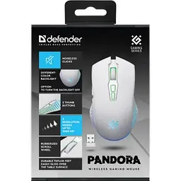 Комп'ютерна мишка Defender Pandora GM-502 LED Wireless White (52502) - мініатюра 6