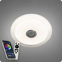 Люстра світлодіодна 517 Dlight RGB з пультом і колонкою 80Вт Білий (02158) - мініатюра 8