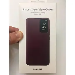 Оригінальний чохол-книжка Samsung для Galaxy S22 Plus S-View Flip Cover Smart Burgundy - мініатюра 2