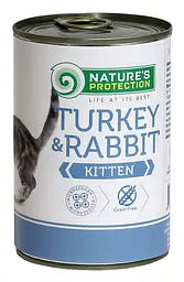 Вологий корм з індичатиною і кролятиною для молодих кошенят Nature's Protection Kitten Turkey&Rabbit, 400г