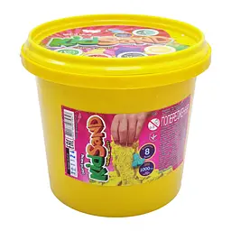 Набір креативної творчості "Кінетичний пісок" KidSand" Danko Toys KS-01-01 відро 1000 г Жовтий