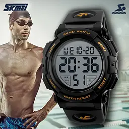 Чоловічий спортивний наручний годинник Skmei 1258 Золотистий - мініатюра 6
