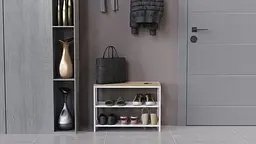 Банкетка універсальна Ferrum-decor Слайм 45x63x26 білий ДСП Дуб Сонома 16мм (FRD-104077) - мініатюра 4