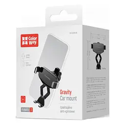 Універсальний автотримач ColorWay Gravity Mechanical Car Mount Black (CW-CHG18-BK) - мініатюра 6