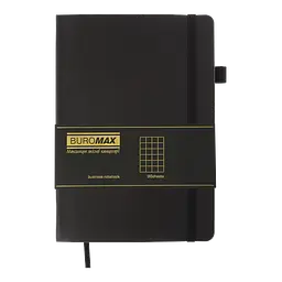 Блокнот деловой Buromax Logo2U Brief А5 96 л. в клеточку обложка из искусственной кожи черный (BM.295104-01) - миниатюра 2