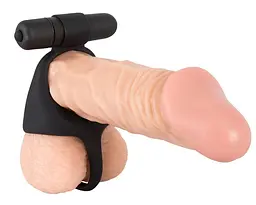 Віброкільце Black Velvets Cock Ball Ring 7 см чорний - мініатюра 6