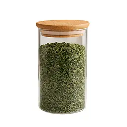 Банка для зберігання продуктів із бамбуковою кришкою. Органайзер для круп [MD] - мініатюра 2