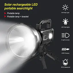 Фонарь переносной Voltronic W5109+Solar, 3+3 режима, встроенный аккумулятор, USB+micro - мініатюра 9