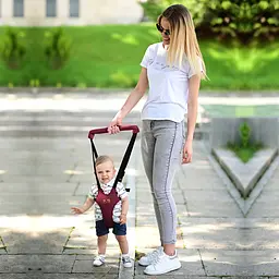 Дитячі віжки - ходунки для перших кроків з ручкою Step by Step Lorelli Рожевий - мініатюра 3