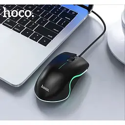 Комп'ютерна миша Hoco GM19 провідна оптична USB RGB підсвічування чорна - мініатюра 8