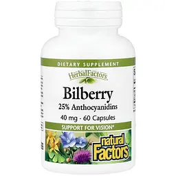 Черника Natural Factors 40 мг 90 капсул