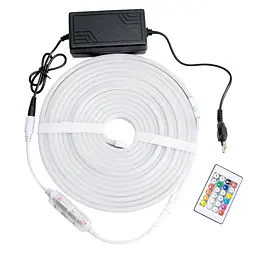 Силіконова LED стрічка неон 5 метрів світлодіодна RGB стрічка Neon Flexible Light Strip 5A - мініатюра 5
