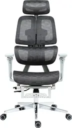 Офісне ергономічне крісло GT Racer B-2450 White/Gray - мініатюра 3