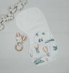 Набір для гігієни немовляти BeBidas + слинявчик a.l.babybox Політ звірів - мініатюра 2
