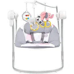 Крісло-гойдалка Kinderkraft Minky Mint сіре з рожевим (00-00158386) - мініатюра 2