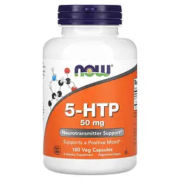 Амінокислота NOW 5-HTP 50 mg, 180 вегакапсул