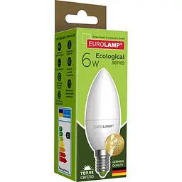Світлодіодна лампа Eurolamp LED Ecological Series, CL 6W, E14 3000K (LED-CL-06143(P)) - мініатюра 4