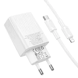 МЗП Borofone BAS76A Source PD30W+QC3.0 (1USB-A/1C) + кабель Type-C to Lightning White - мініатюра 5