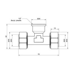 Трійник обтискний SD Plus 20x1/2"х20 ВР SD159W201520 - мініатюра 2