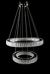 Підвісна світлодіодна люстра Splendid Ray L8045/400+600/2 LED (CH+clear), 2 кільця, хром, 40-60 см - мініатюра 5