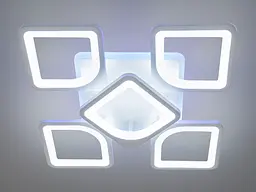 LED люстра на стелю з пультом, диммером, підсвічуванням, 85W, біла - мініатюра 3