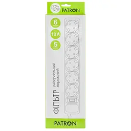 Мережевий фільтр живлення Patron 5.0 m3*1mm2 (SP-1065) 6 розеток BLACK (EXT-PN-SP-1065) - мініатюра 2