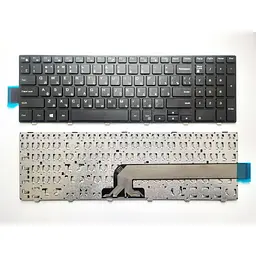 Клавіатура ноутбука Dell Inspiron 15-3000/15-5000 Series черная с черной рамкой UA (A43874)