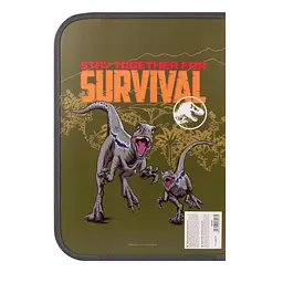 Папка факульт.Yes A4 492224 Jurassic World пласт. на блискавці,з внутр. кишенею, хакі - мініатюра 5