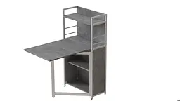 Стіл книжка з етажеркою Практик 1 Ferrum-decor 1200x640x990 Білий метал ДСП Бетон 16 мм (FRD-104624) - мініатюра 2